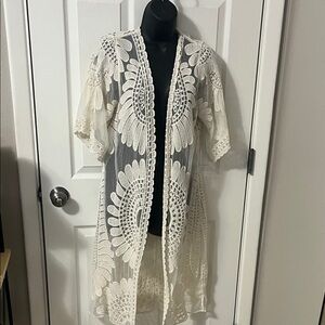 Rebellion White Lace Swim Coverup